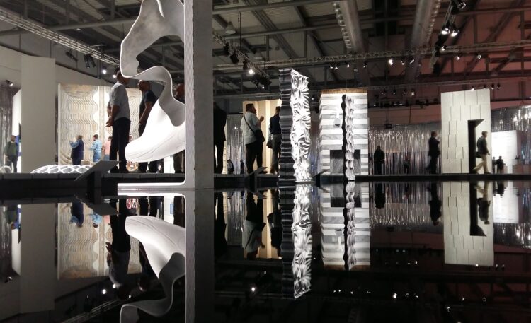 Marmomac 2018. L'interno del Padiglione 1,  The Italian Stone Theatre